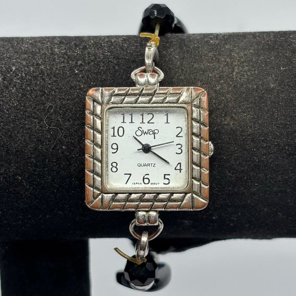 Silver Swap Beaded Watch